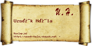 Uzsák Héla névjegykártya